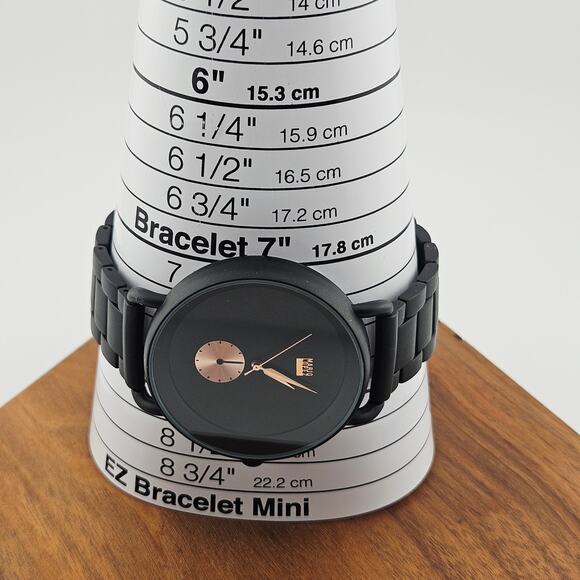 Mario Lopez Men's Minimalist Black Out Watch Sleek Professional Sophisticated - Picture 7 of 7